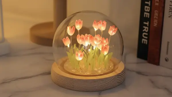 Aesthetic Tulip Flower Sea LED Night Light Lamp