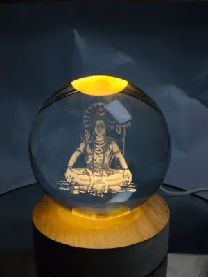 3D Lord Shiva Crystal Ball Glowing Spiritual LED Lamp