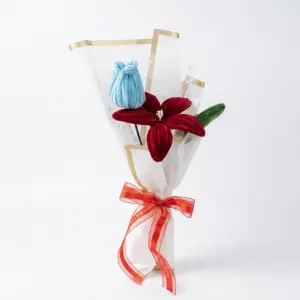 Blooming Beauty Red & Blue Flower Bouquet
