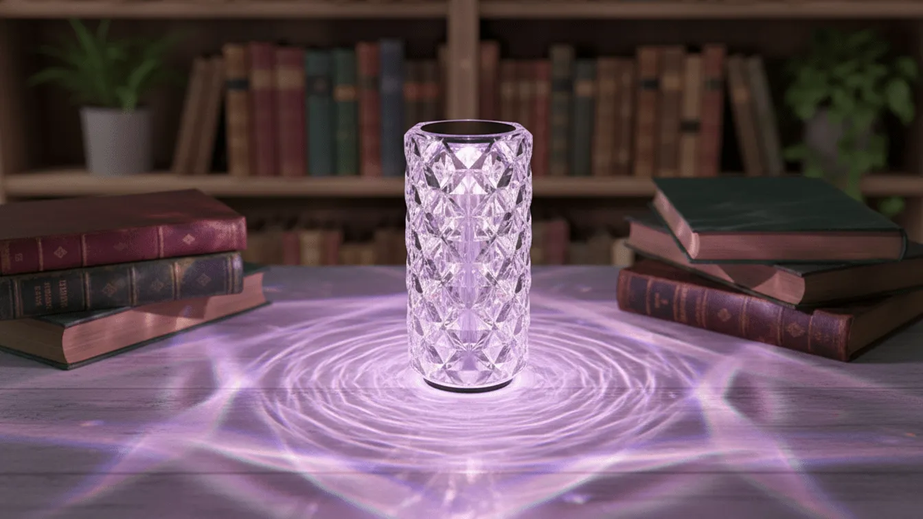 Diamond Rose Crystal Touch Sensor LED Bedside Table Lamp