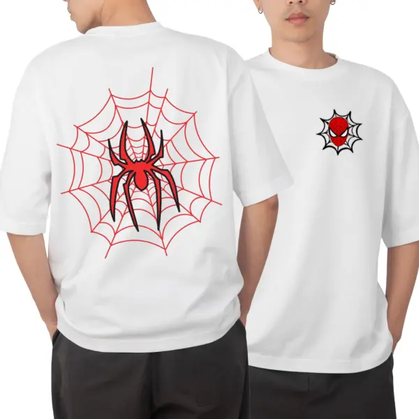 Spider Web Graphic Oversized Streetwear T-Shirt