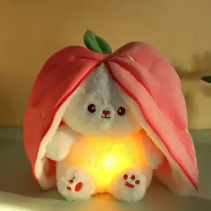 Breathing Fluffy White Bunny Soothing Plush Doll